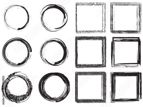 Set of grunge frames. vector illustration.