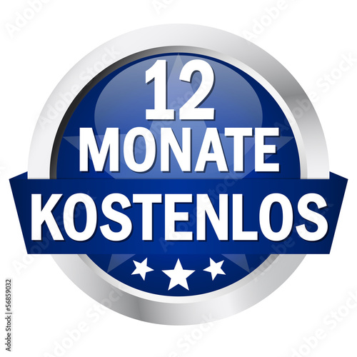 Button mit Banner " 12 MONATE KOSTENLOS "