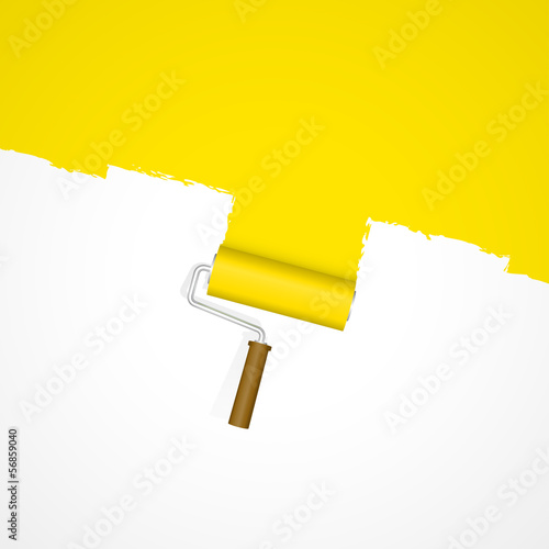 Hintergrund Farbroller - Neuanstrich gelb
