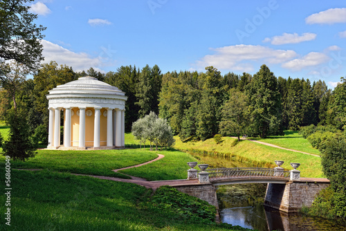 Summer landscape of the Pavlovsk garden. Temple of Friendship photo