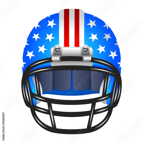 Footbal helmet with stripes and stars