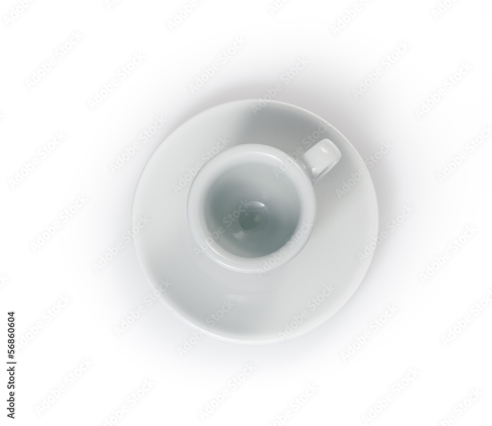 empty espresso cup in a saucer isolated on a white background empty espresso cup in a saucer isolated on a white background
