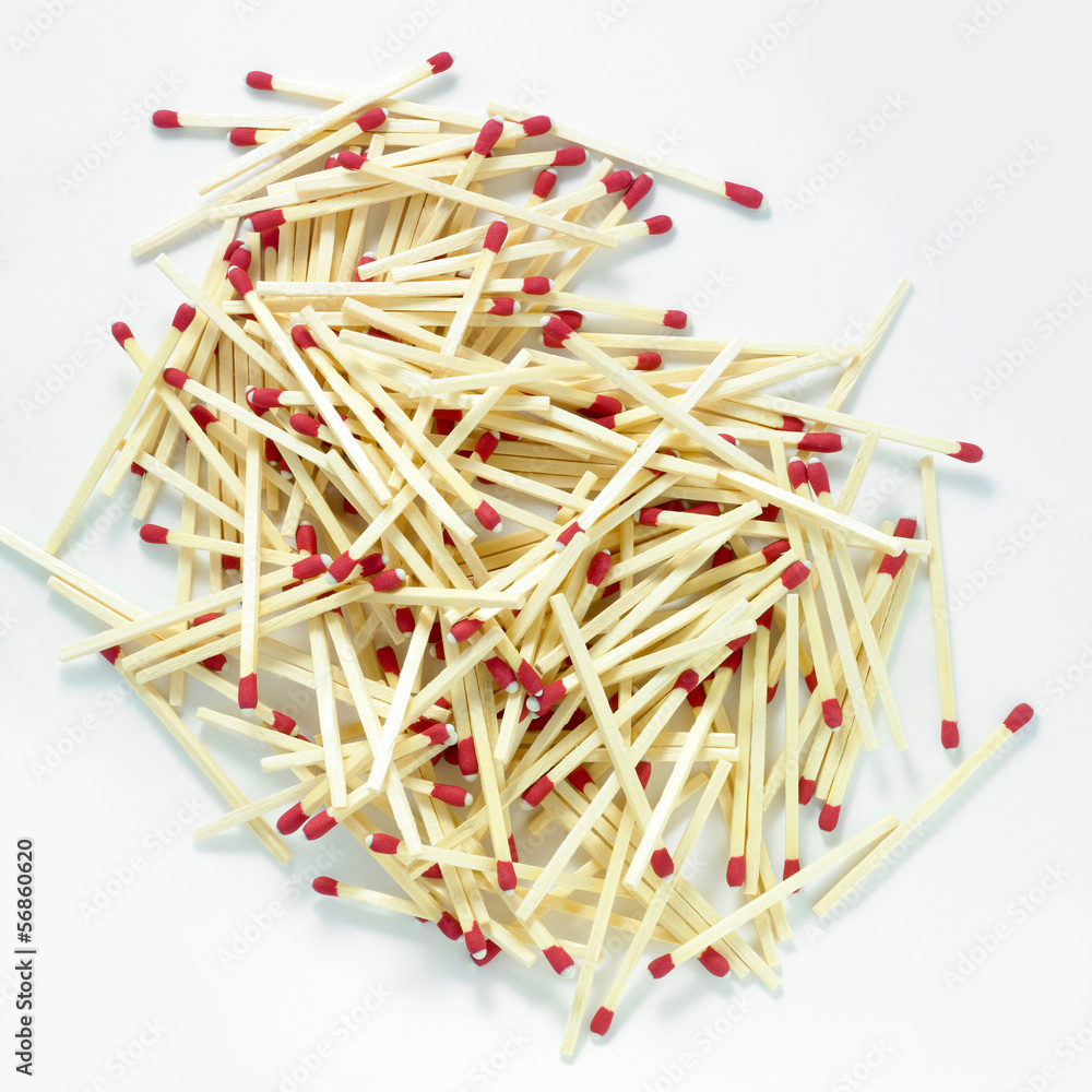 stack of matches isolated on a white background stack of matches isolated on a white background