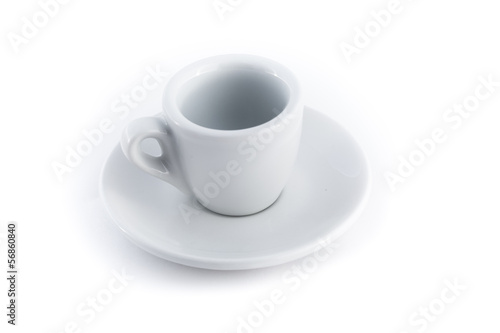empty espresso cup isolated on a white background