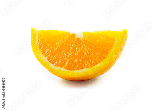 piece of orange isolated on a white background