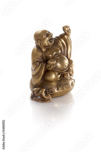 golden wealth buddha isolated on a white background