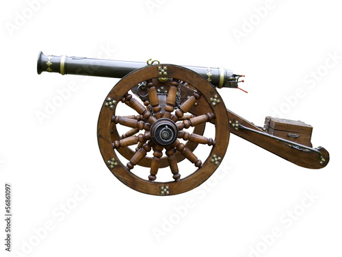 medieval canon isolated on a white background