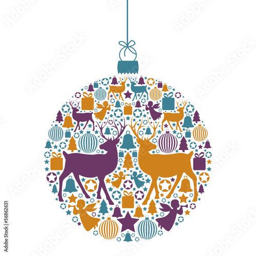 Weihnachtskugel aus weihnachtlichen Motiven