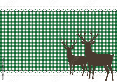 Hirsch auf Karo-Hintergrund