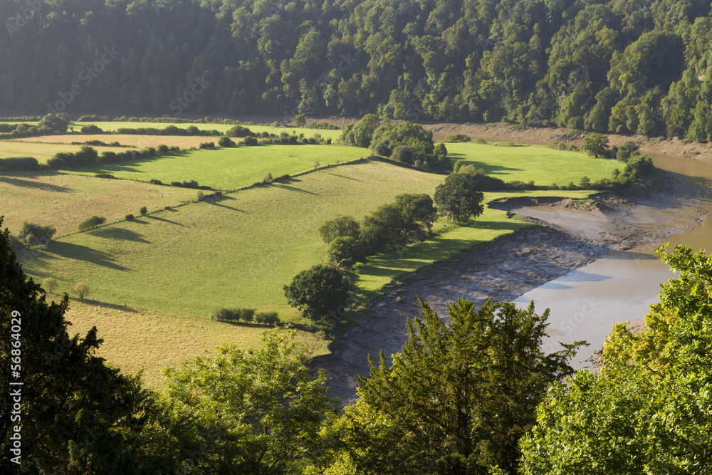 Morning landscape in the lower River Wye Valley