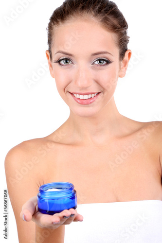 Beautiful girl with moistur...