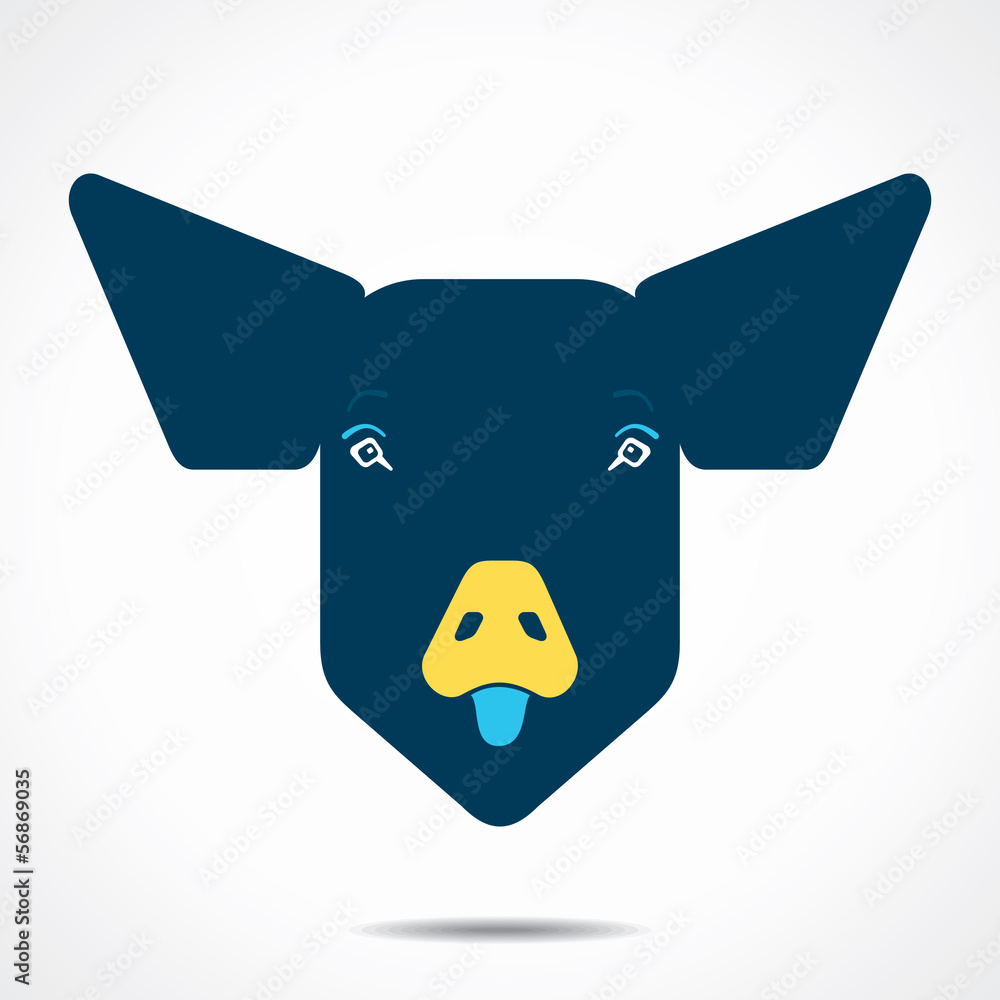 Obraz premium creative pig face design stock vector