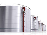 Oil storage tank on a white background
