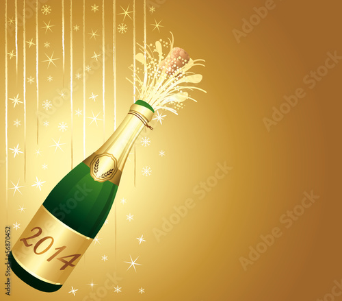 2014. Gold festive background.