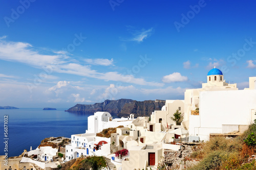 Village of Oia on the slopes of the caldera on the island of Sa