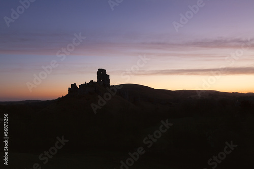 Sunrise at Corfe Castle near Swanage