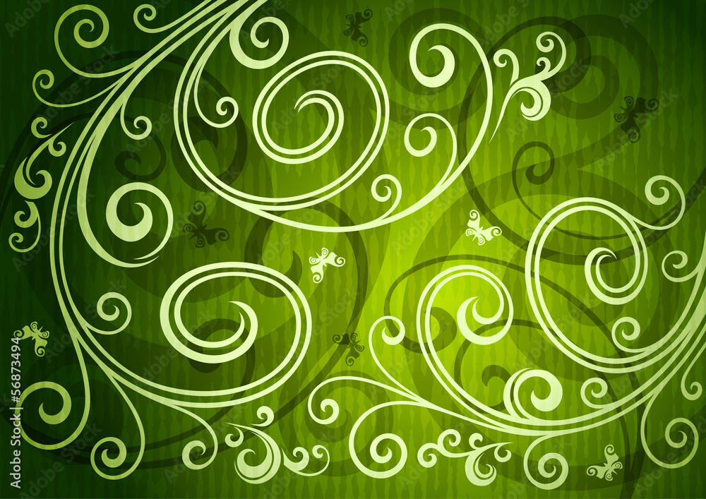 Abstract green vector floral illustration. Abstract green vector floral illustration.