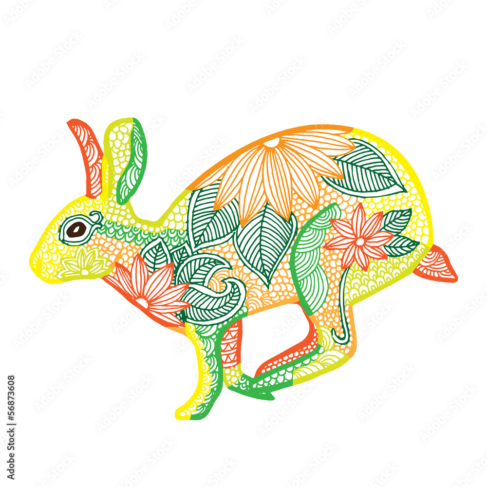 Fototapeta premium Rabbit illustration- Chinese zodiac