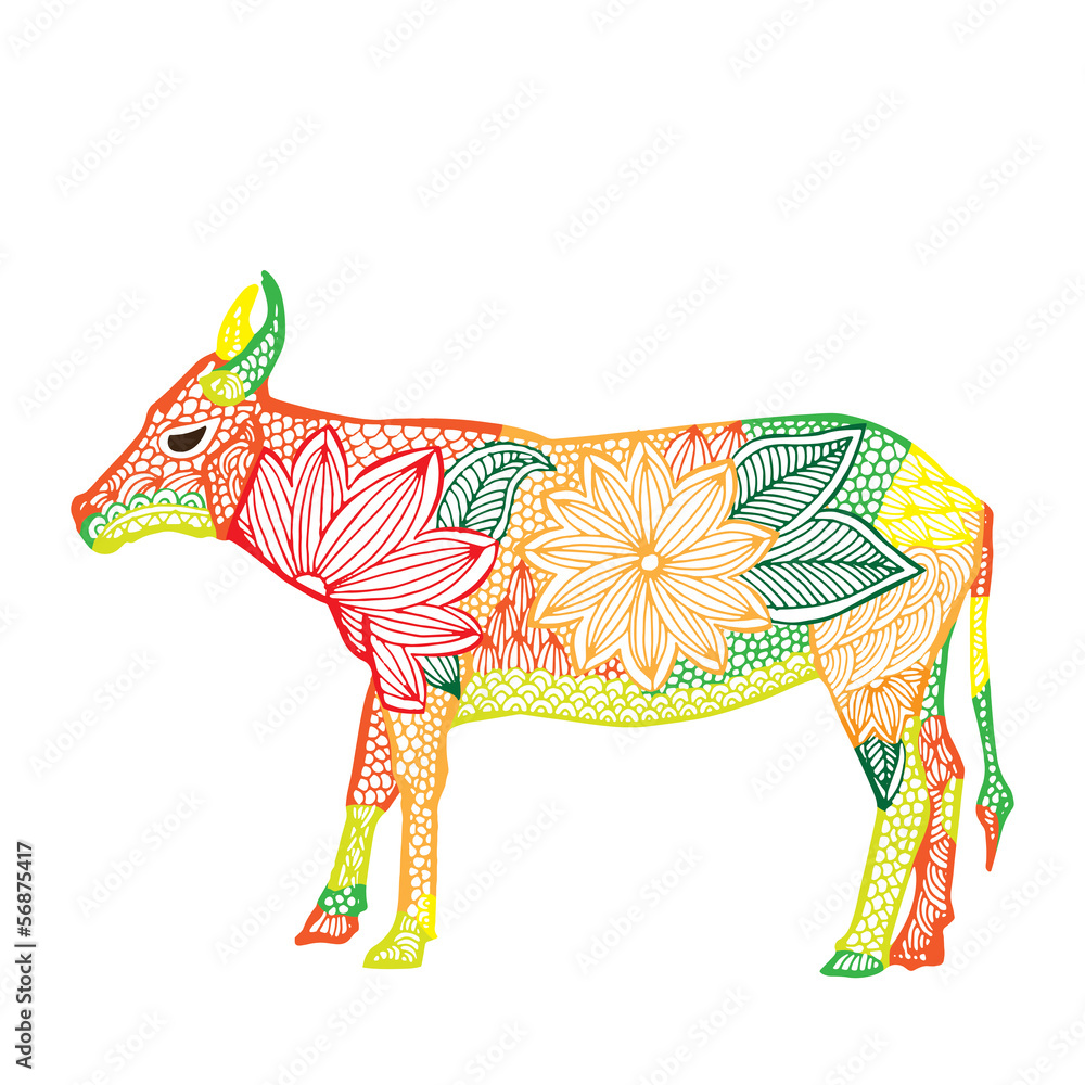 Obraz premium Ox illustration- Chinese zodiac