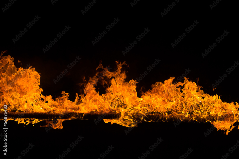 Blazing flames on black background Blazing flames on black background