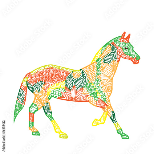 Fototapeta Naklejka Na Ścianę i Meble -  Horse illustration- Chinese zodiac