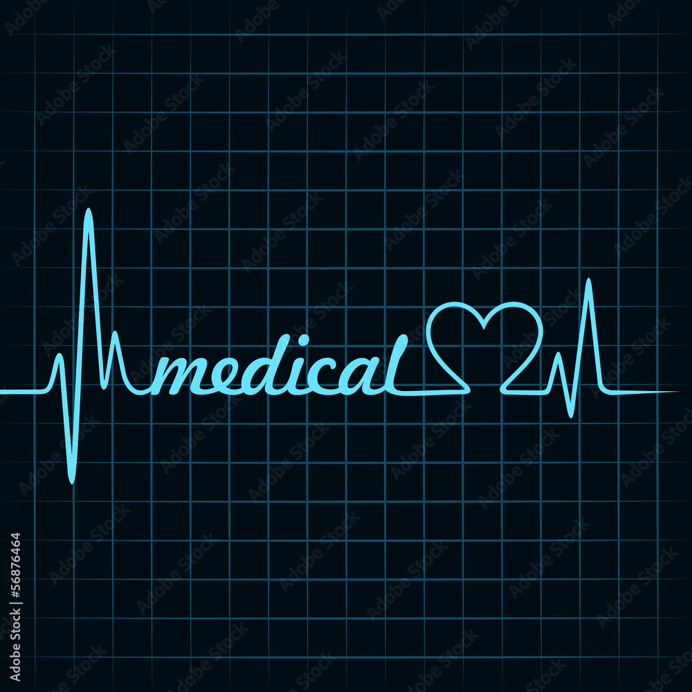 heartbeat make a medical text and heart symbol stock vector heartbeat make a medical text and heart symbol stock vector