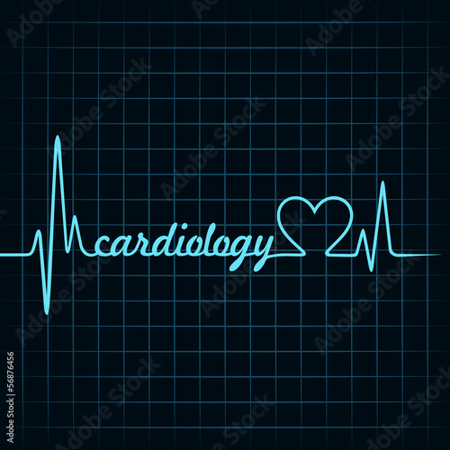heartbeat make a cardiology text and heart symbol stock vector