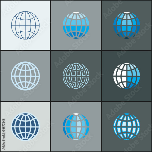 Abstract globe symbol - icon set