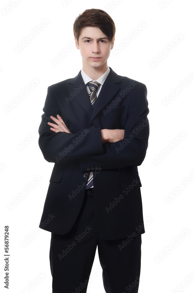 The businessman in a business suit on white background The businessman in a business suit on white background