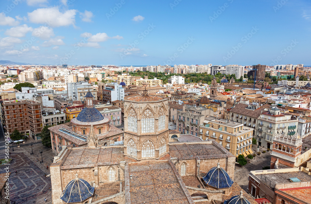 View of  center of Valencia from an observation deck  Spain