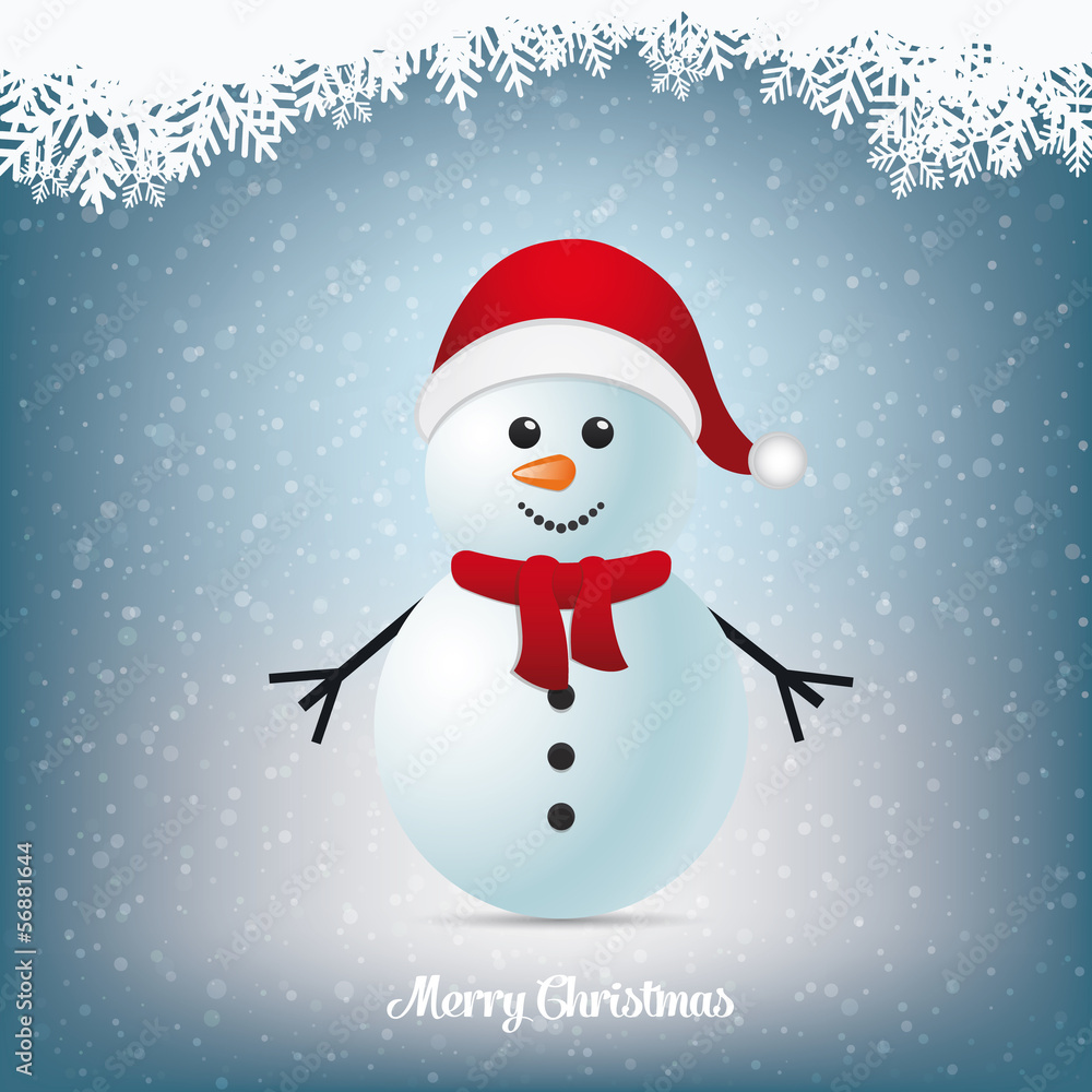 Fototapeta premium snowman winter snowy landscape