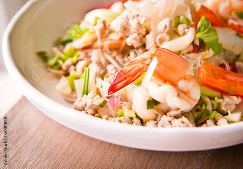 Thailand vermicelli and seafood dress salad