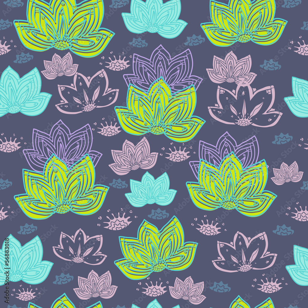 floral seamless pattern with lotus floral seamless pattern with lotus