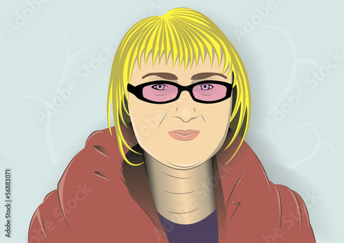Color illustration of a pretty girl