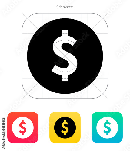 Coin with dollar sign icon.