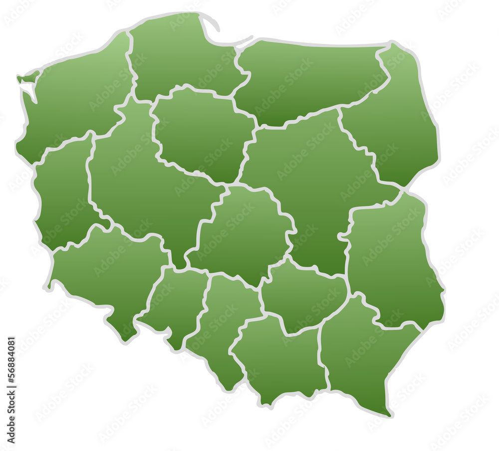 Obraz premium Map of Poland green