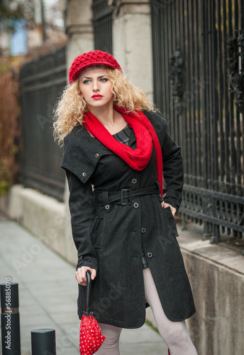 Obraz na płótnie attractive young woman in a winter fashion shot w salonie