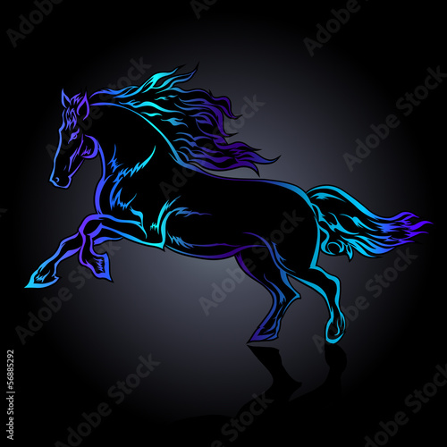 illuminated galloping horse