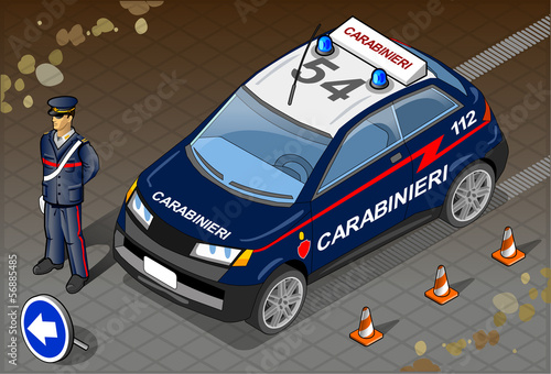 Isometric Italian Carabinieri Police Car photo