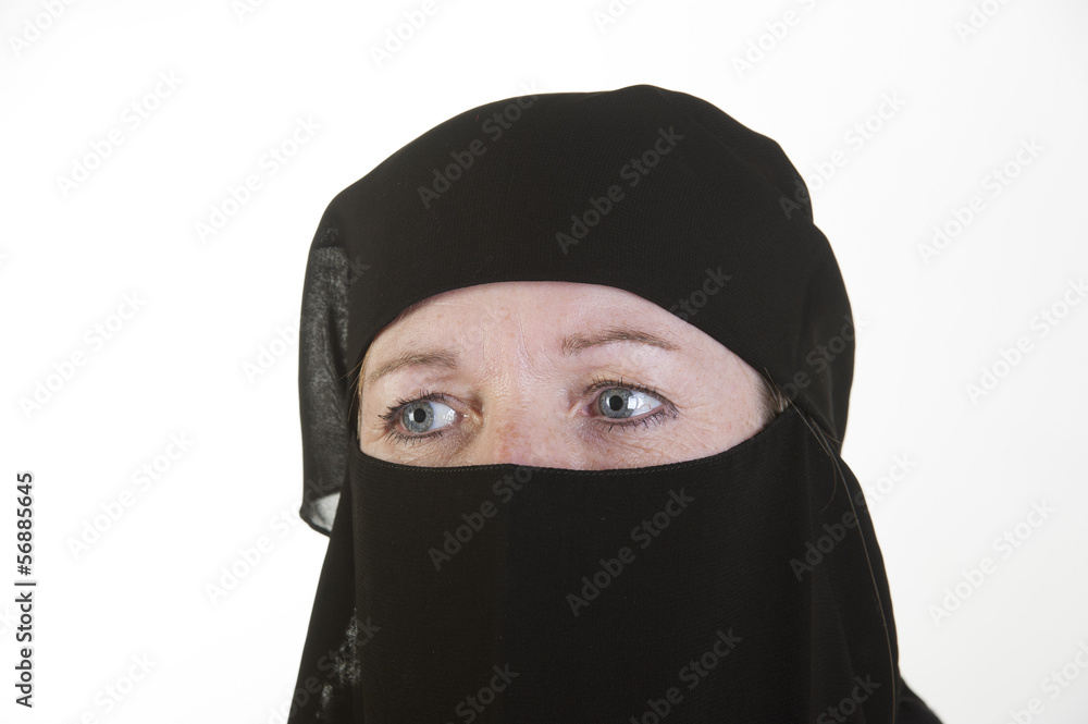 Caucasian woman wearing a Niqab Caucasian woman wearing a Niqab