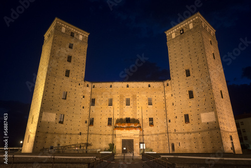 The castle of Fossano by night