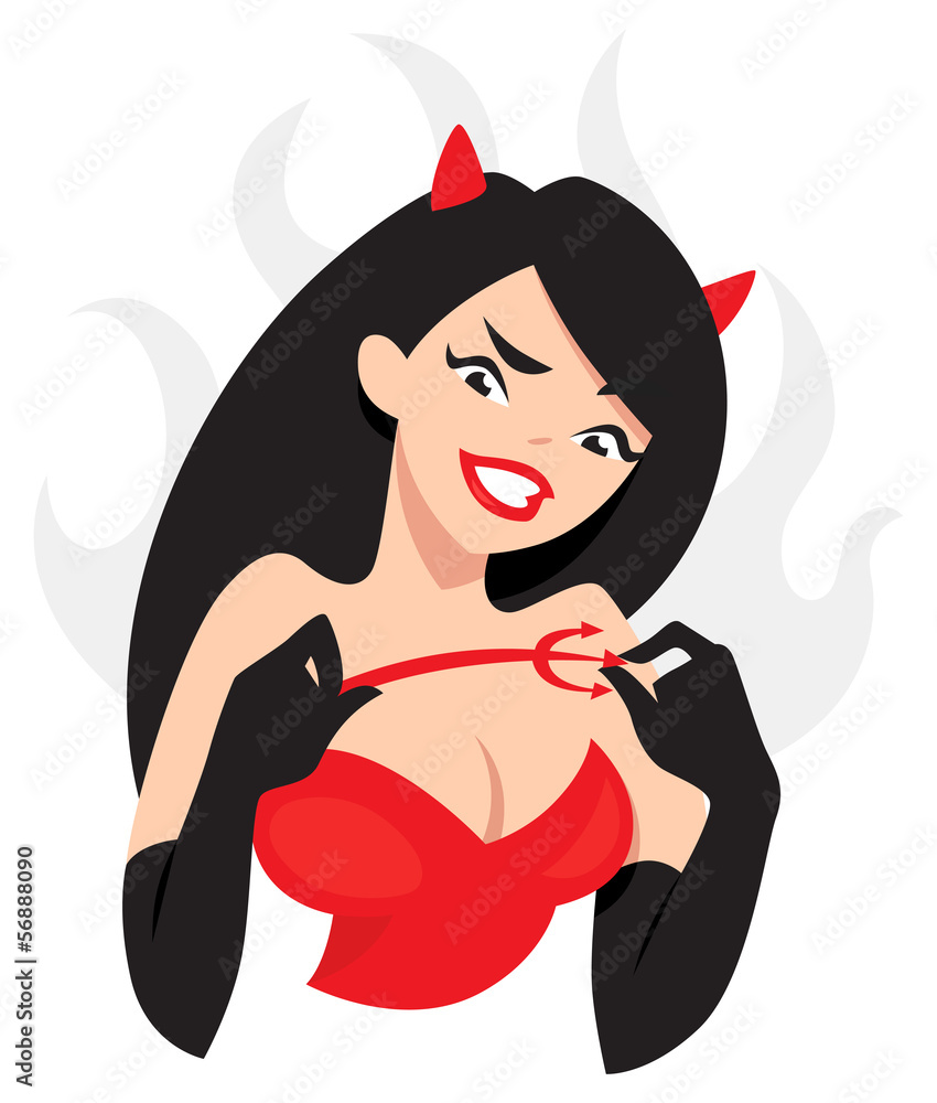 Sexy devil girl cartoon character Stock Vector | Adobe Stock