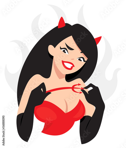 Sexy devil girl cartoon character