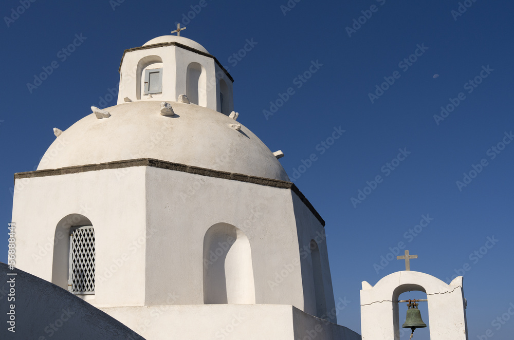 Church in Thira on Santorini island in Greece.
