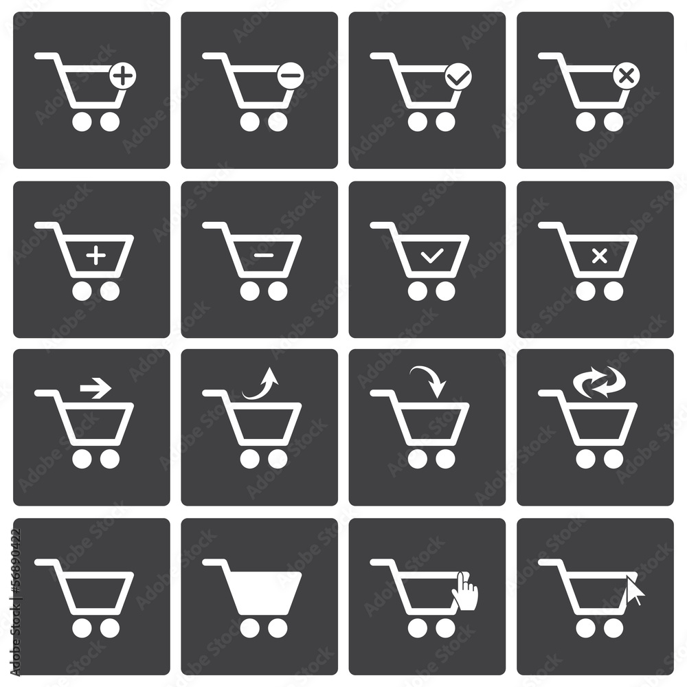 Shopping cart icons set Shopping cart icons set