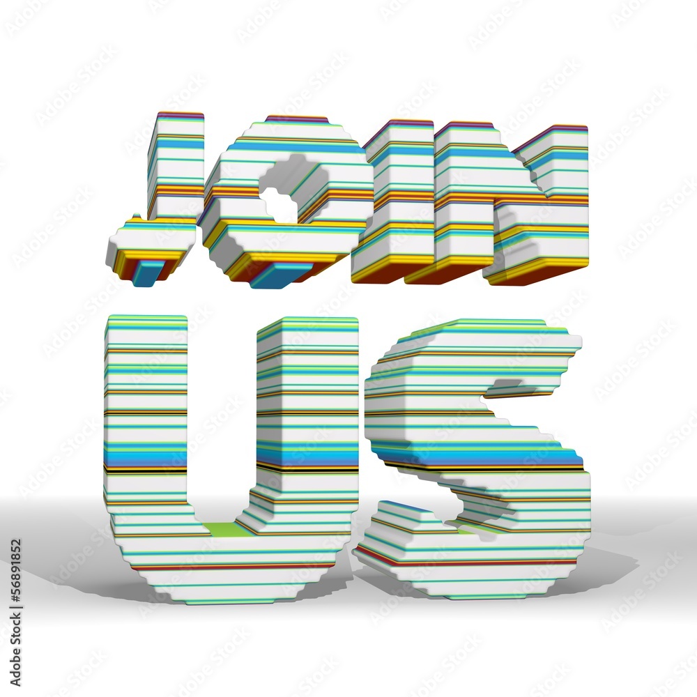 Illustration of a bold join us sign with funny pattern <<<icon Illustration of a bold join us sign with funny pattern <<<icon