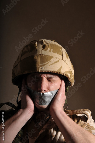 Distraught Soldier photo