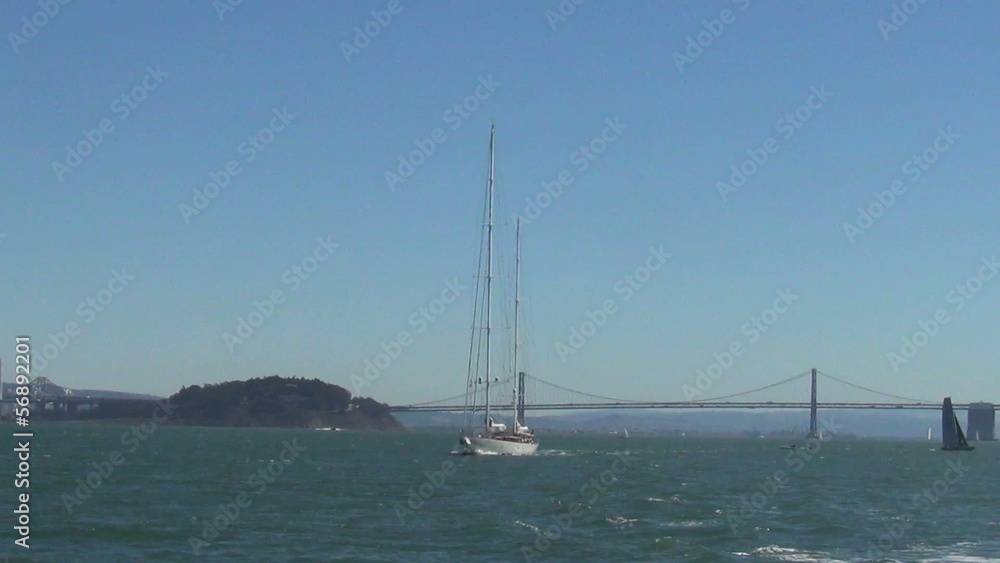 Tall ship sailing in the San Francisco Bay, California Tall ship sailing in the San Francisco Bay, California