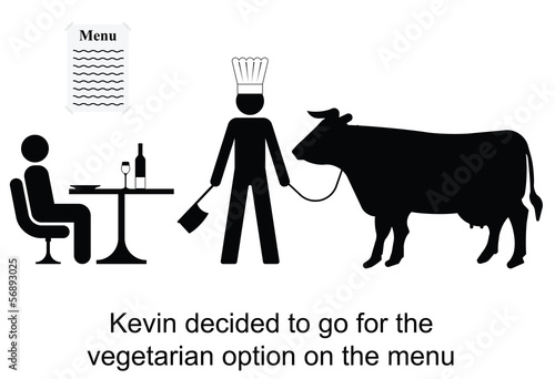 Kevin decided to opt for the vegetarian menu