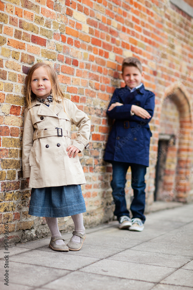 Kids outdoors in city